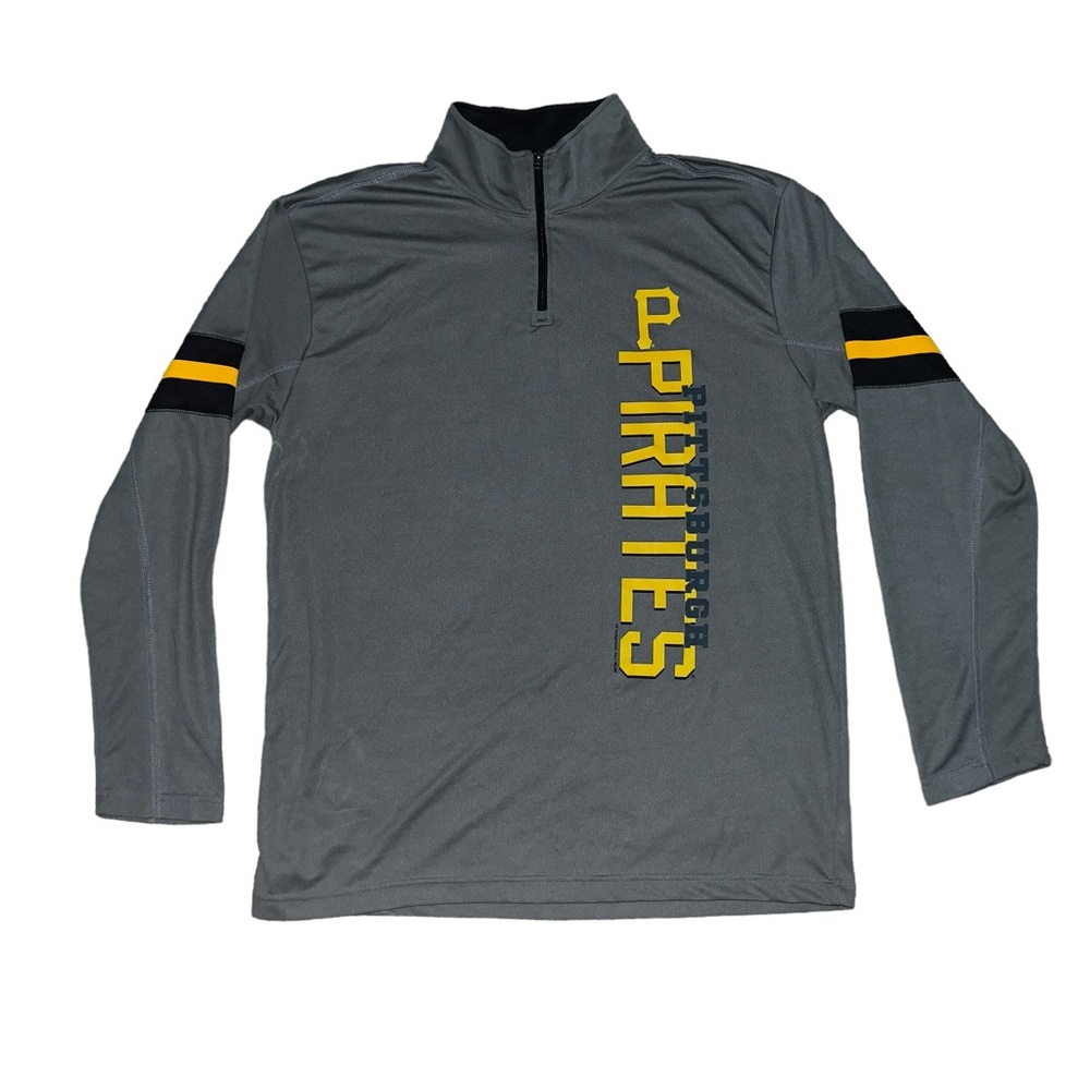 MLB Pittsburgh Pirates 1/4 Zip Grey Sweatshirt Men’s Size Large